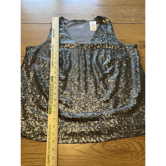 Lane Bryant Women’s‎ Sequin Tank Top Sleeveless Grey Plus Size 14/16 Formal - Picture 4 of 7